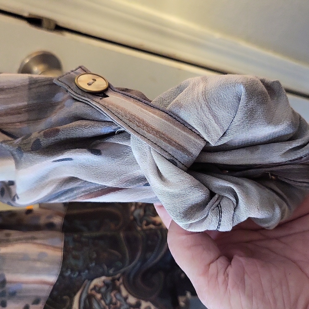 John Mark Multimedia Button Down Tunic Blouse NWT - image 4